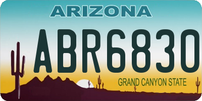 AZ license plate ABR6830
