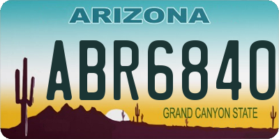 AZ license plate ABR6840