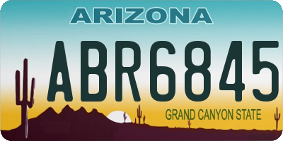 AZ license plate ABR6845