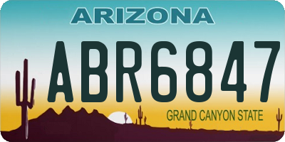 AZ license plate ABR6847