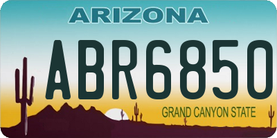 AZ license plate ABR6850