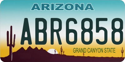 AZ license plate ABR6858