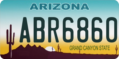 AZ license plate ABR6860