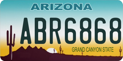 AZ license plate ABR6868
