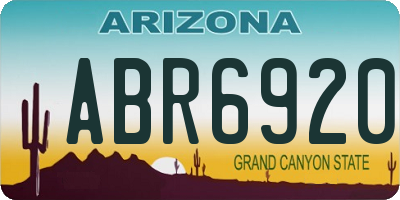 AZ license plate ABR6920