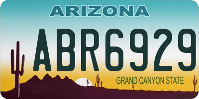 AZ license plate ABR6929