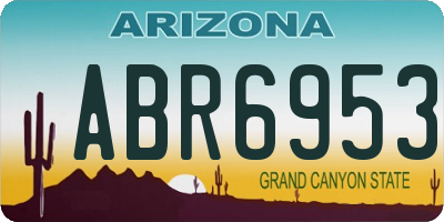 AZ license plate ABR6953