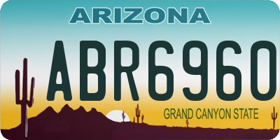 AZ license plate ABR6960