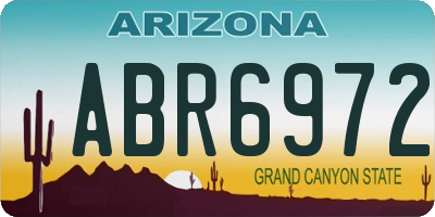 AZ license plate ABR6972