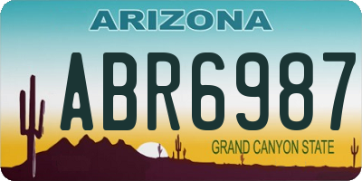 AZ license plate ABR6987