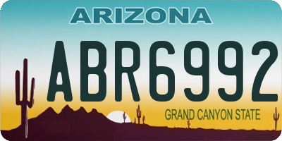 AZ license plate ABR6992