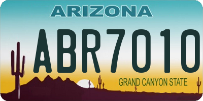 AZ license plate ABR7010