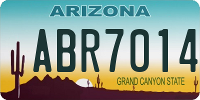 AZ license plate ABR7014