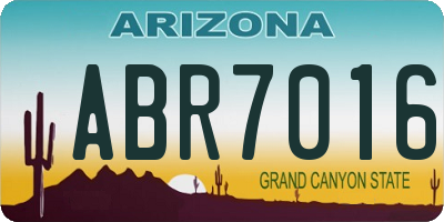 AZ license plate ABR7016