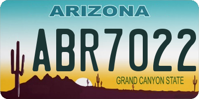 AZ license plate ABR7022
