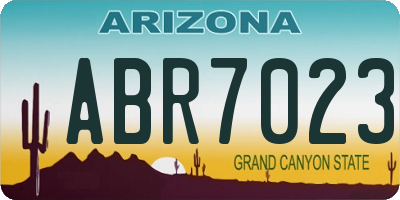 AZ license plate ABR7023