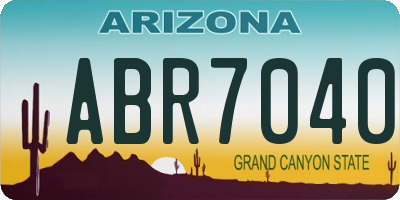 AZ license plate ABR7040
