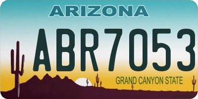 AZ license plate ABR7053