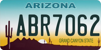 AZ license plate ABR7062