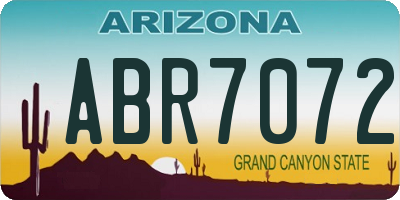 AZ license plate ABR7072