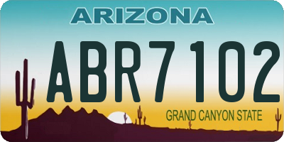 AZ license plate ABR7102