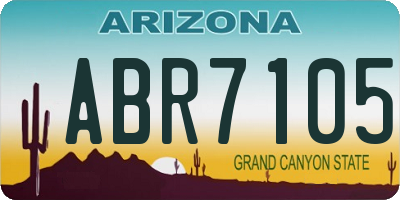 AZ license plate ABR7105