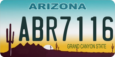 AZ license plate ABR7116