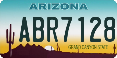 AZ license plate ABR7128