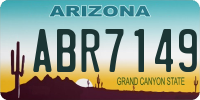 AZ license plate ABR7149