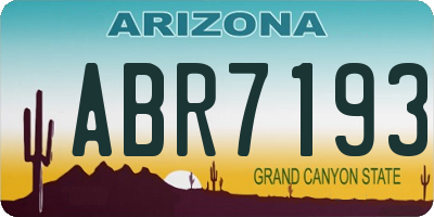 AZ license plate ABR7193