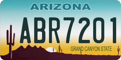 AZ license plate ABR7201