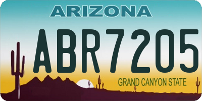 AZ license plate ABR7205