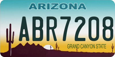 AZ license plate ABR7208