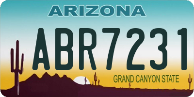 AZ license plate ABR7231