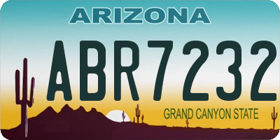 AZ license plate ABR7232