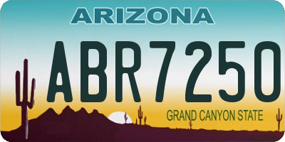 AZ license plate ABR7250