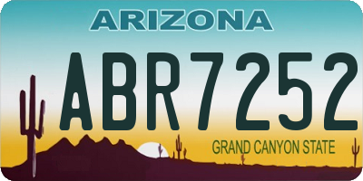 AZ license plate ABR7252