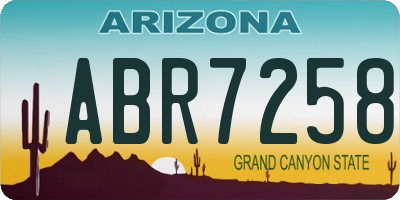 AZ license plate ABR7258