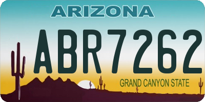 AZ license plate ABR7262
