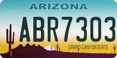 AZ license plate ABR7303