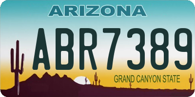 AZ license plate ABR7389