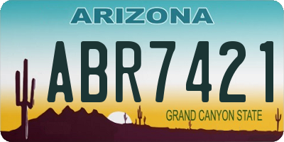 AZ license plate ABR7421