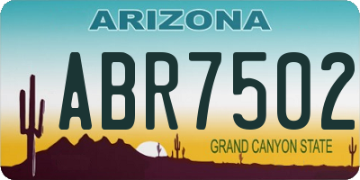 AZ license plate ABR7502