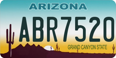 AZ license plate ABR7520