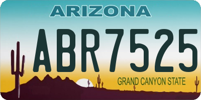 AZ license plate ABR7525