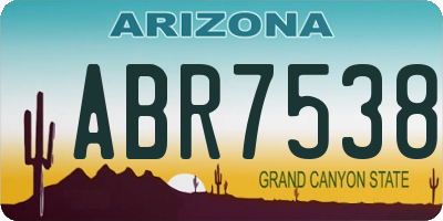 AZ license plate ABR7538