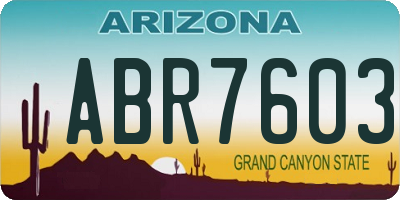 AZ license plate ABR7603