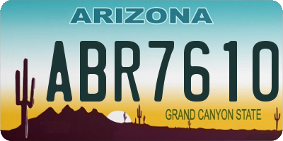AZ license plate ABR7610