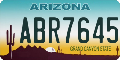 AZ license plate ABR7645