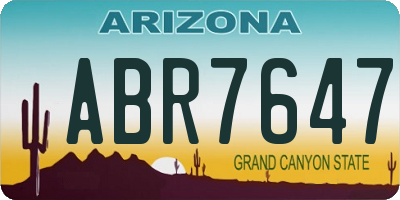 AZ license plate ABR7647